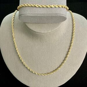 10k Gold Diamond Cut Rope Chain/Bracelet Combo-Italy-NEW-Retail $1000